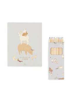 CAHIER DE COLORIAGE ET CRAYONS DE COULEUR - Farm