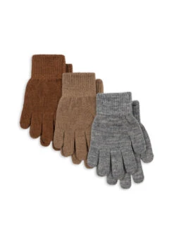 3 Pack Gants Filla - Grey Melange/beige/brown