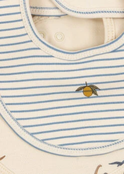 Bavoir Basic 2 Pack - Kubi/stripe Bluie -Konges Sløjd®. Soldes Boutique PACK KS103692 M00148 3 250804104407